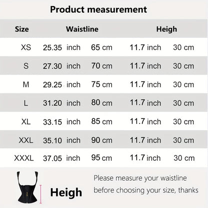 Women's Waist Trainer Corset with Adjustable Straps and Zipper Closure