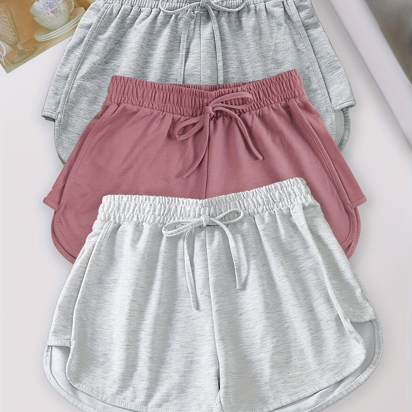 Set of 3 Lightweight Women's Summer Shorts with Elastic Waist