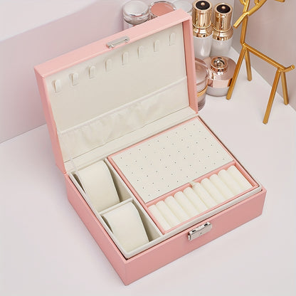 Large Capacity Double-Layer Jewelry Box for Women