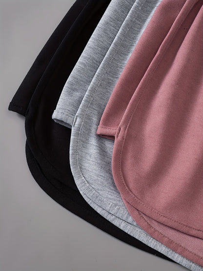 Set of 3 Lightweight Women's Summer Shorts with Elastic Waist