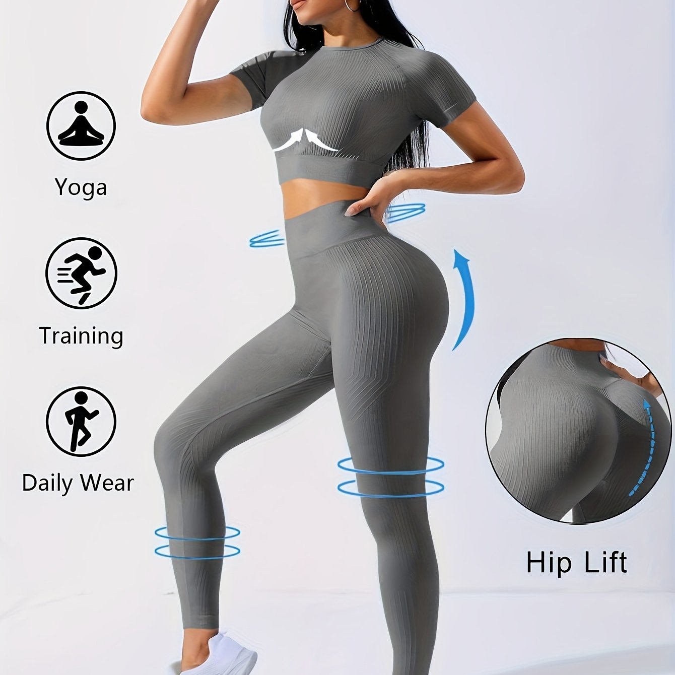 2-Piece Women's Yoga Set with Crop Top and Leggings