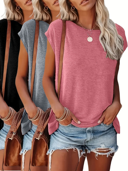 3pcs Women's Batwing Sleeve T-Shirts