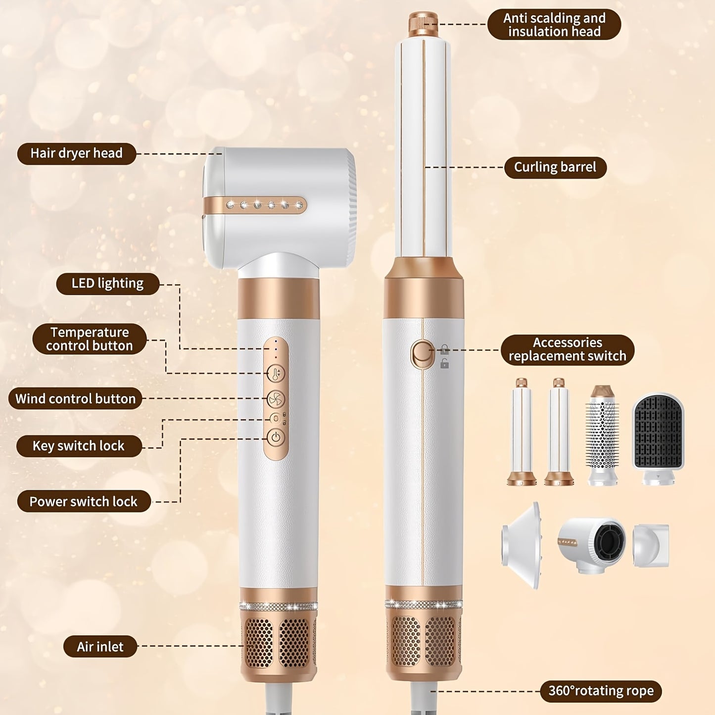 7-in-1 High-Speed Hair Styling Tool – Dryer, Curler, Straightener & More