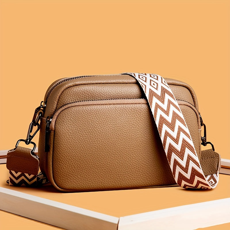 Women's Casual Crossbody Bag with Adjustable Geometric Strap