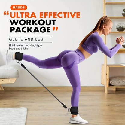 Universal Resistance Bands Set with Ankle Straps and Carry Bag