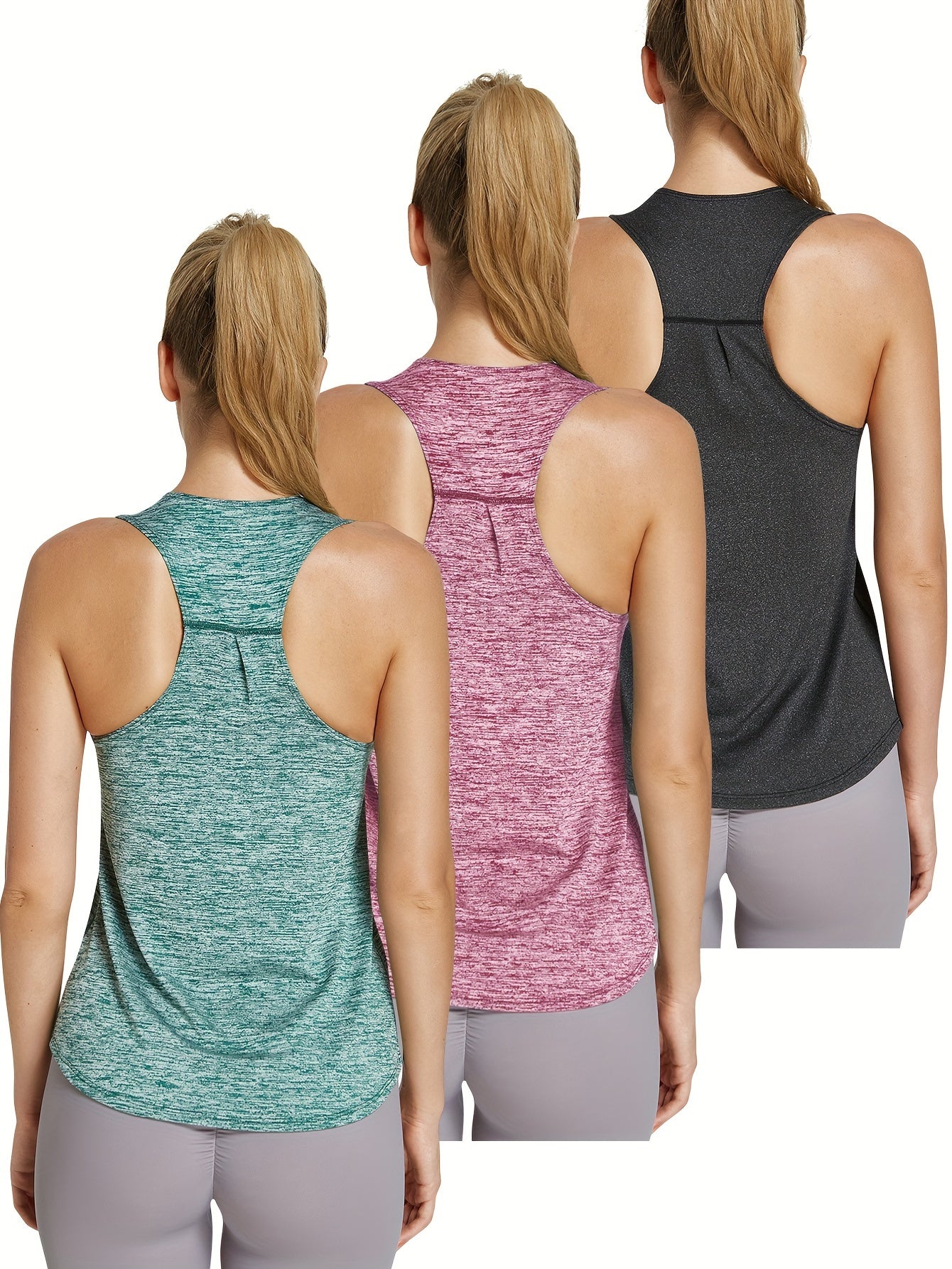 3-Pack Women's Quick-Dry Athletic Tank Tops