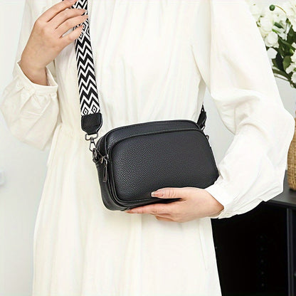 Women's Casual Crossbody Bag with Adjustable Geometric Strap