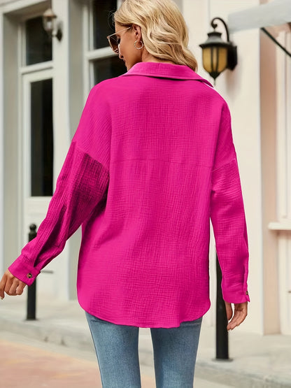 Women's Casual V-Neck Shirt – Versatile Elegance for All Seasons