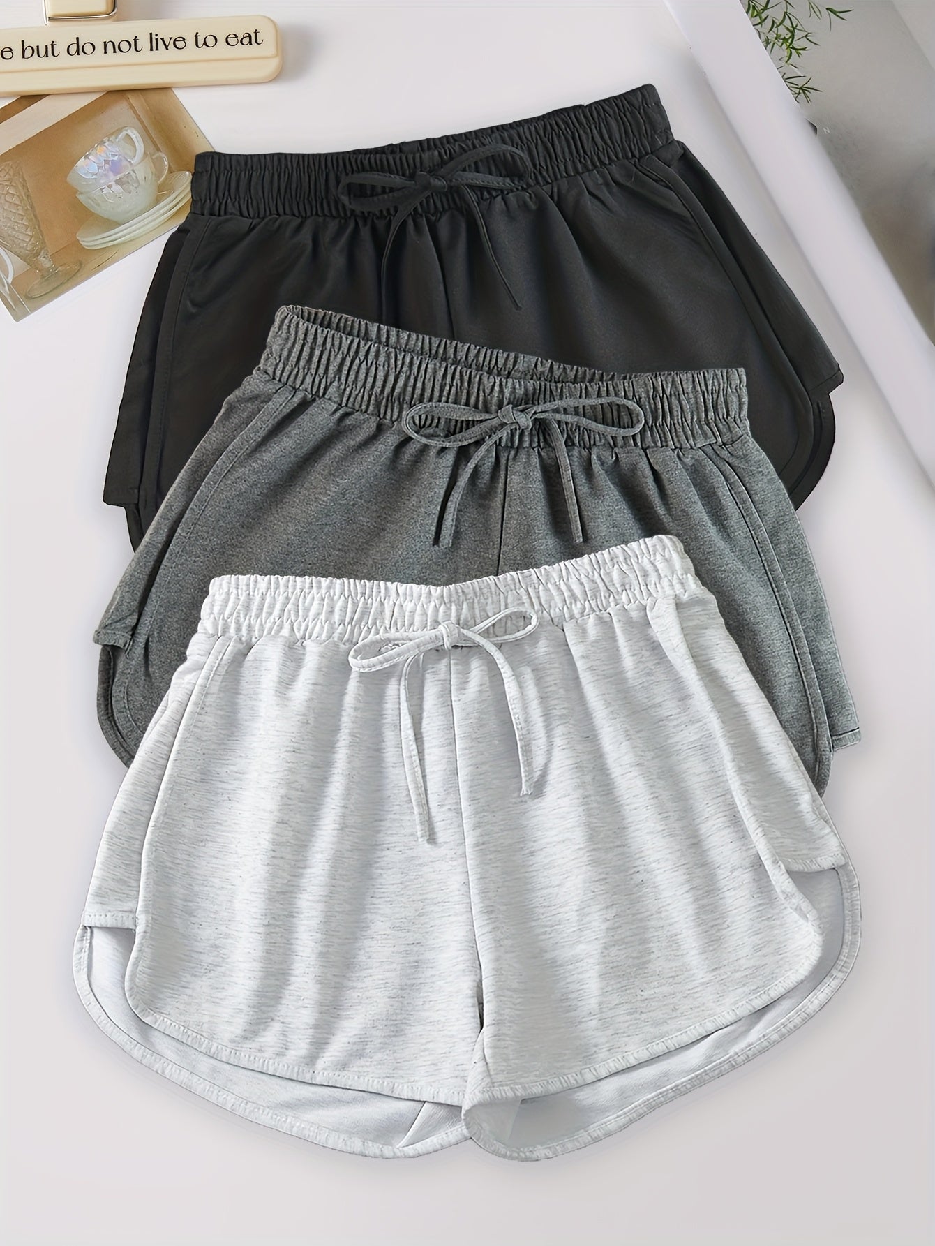 Set of 3 Lightweight Women's Summer Shorts with Elastic Waist