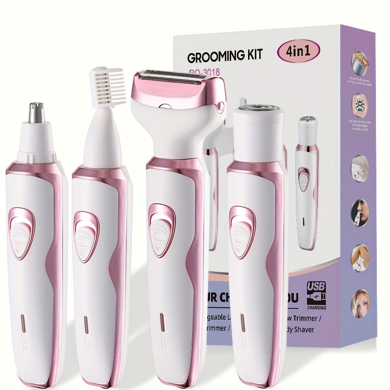 4-in-1 Rechargeable Electric Razor for Women
